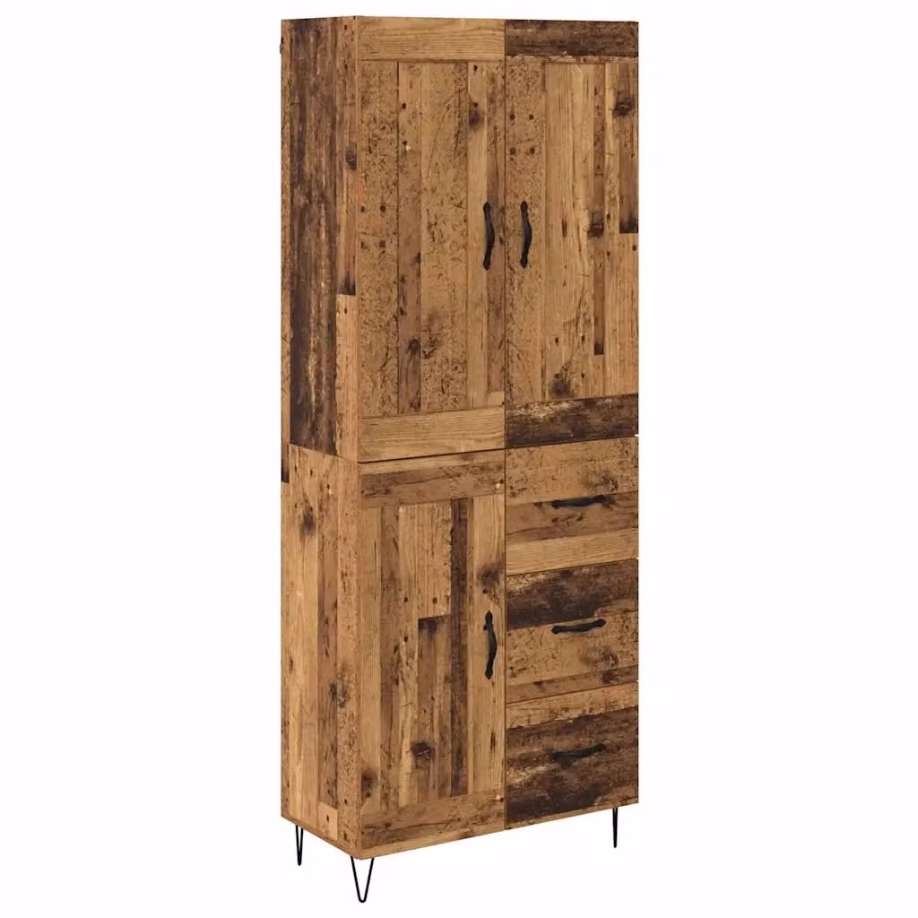 Credenza moderna vidaXL in legno e metallo color marrone L: 69,5 cm, P: 34 cm, H: 180 cm – 2