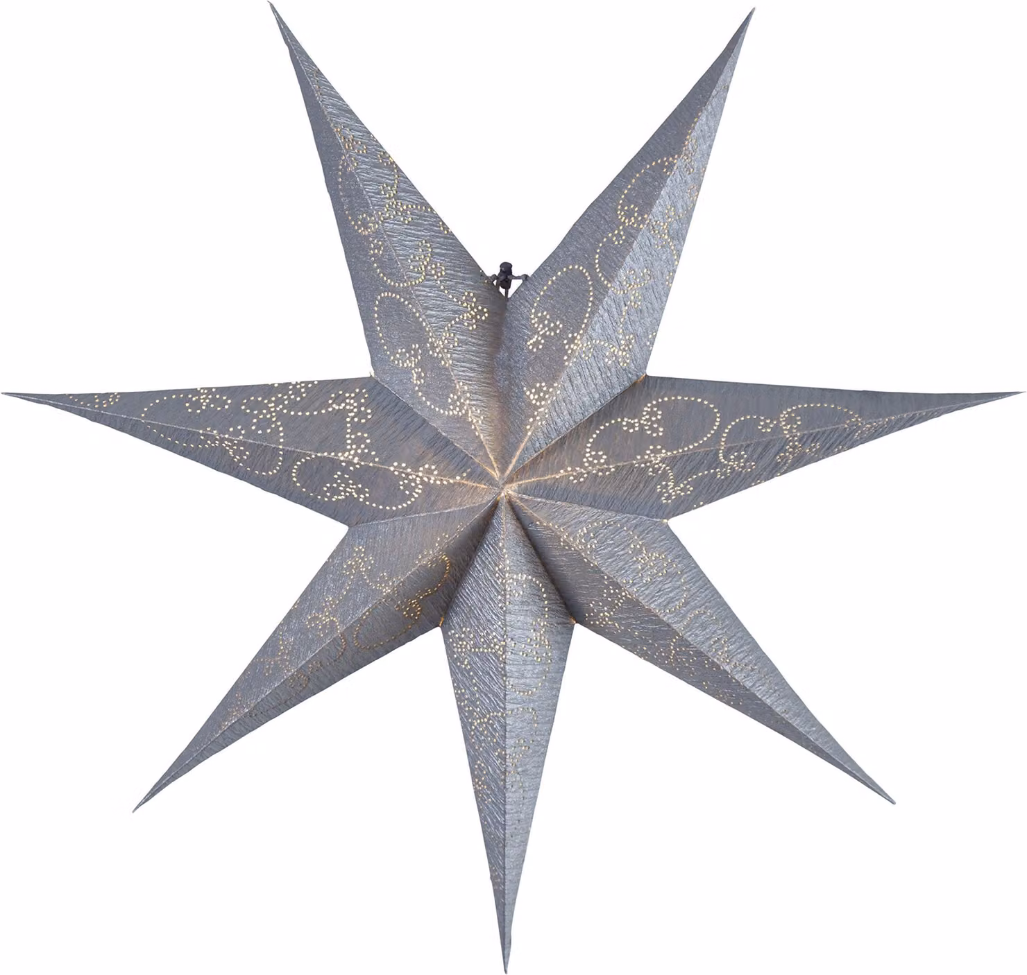 Stella di carta Decorus, 7 punte, argento, 1,5 x 6,3 x 6,3 cm