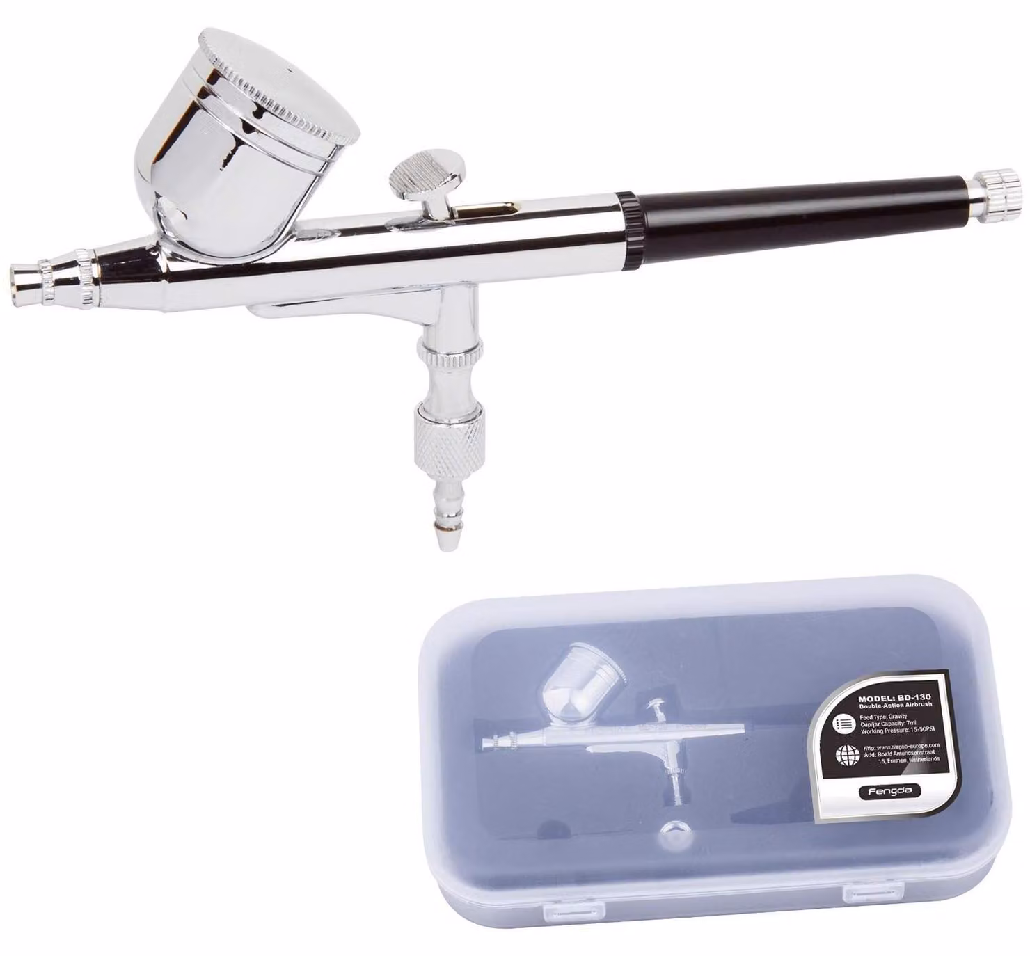 Pistola a spruzzo FE-130 con ugello da 0,3 mm e serbatoio da 7 cc