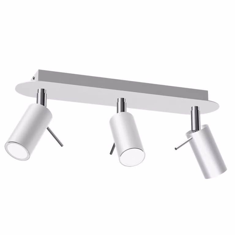 Plafoniere a soffitto Milagro PRESTON, 3 lampade mini GU10, bianco e cromo