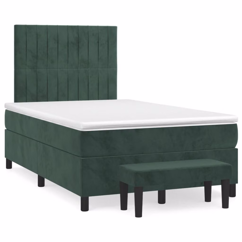 Maison Exclusive - Letto boxspring con materasso verde scuro 120x190 cm velluto