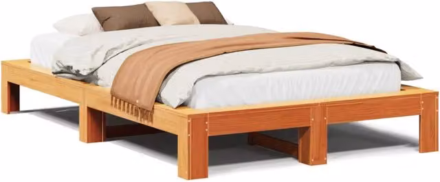 Letto matrimoniale | Letto per adulti | Letto senza Materasso Marrone Cera 120x200 cm in Legno di Pino