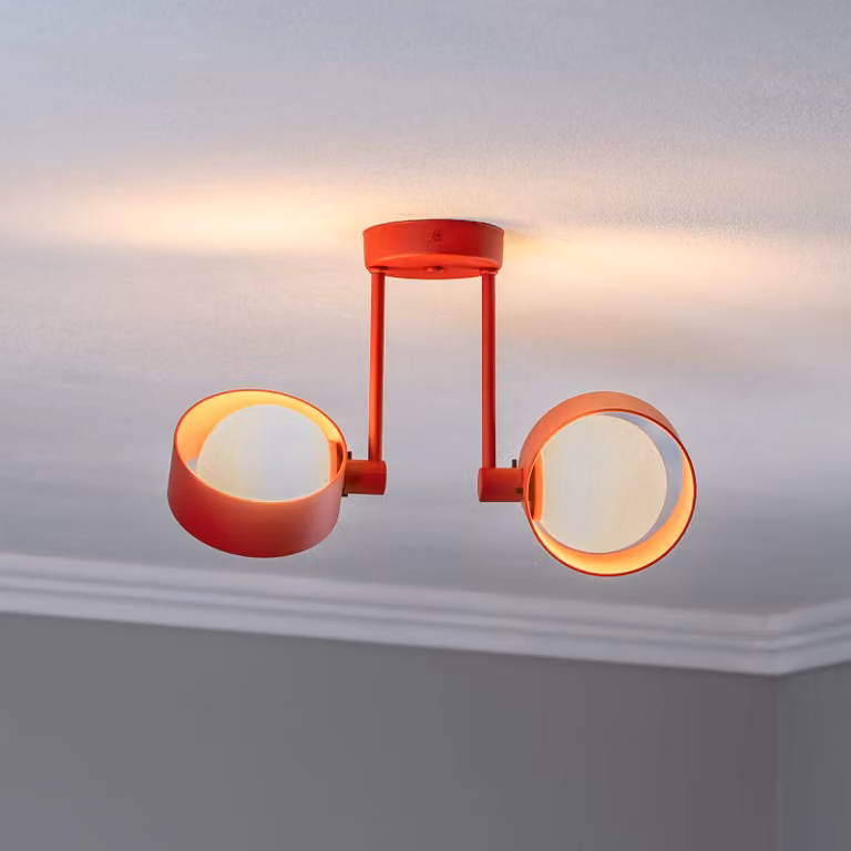 Plafoniera soffitto Mado Argon, dimmerabile, Rosso, Soggiorno / Sala da pranzo, Metallo, Giovanile, Plafoniera