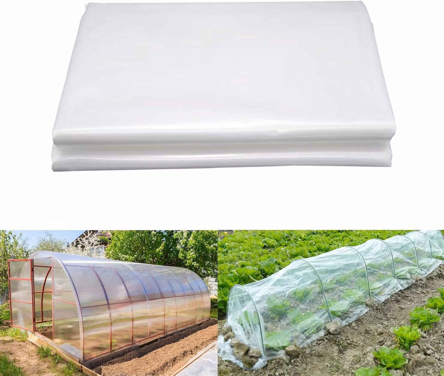 Film in polietilene, trasparente, resistente agli strappi, dimensioni 3 m x 6 m, ideale per l'uso in giardino