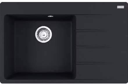 Franke Centro - Lavello in Fragranite CNG 611-78 TL/2, 780x500 mm, nero opaco 114.0637.513