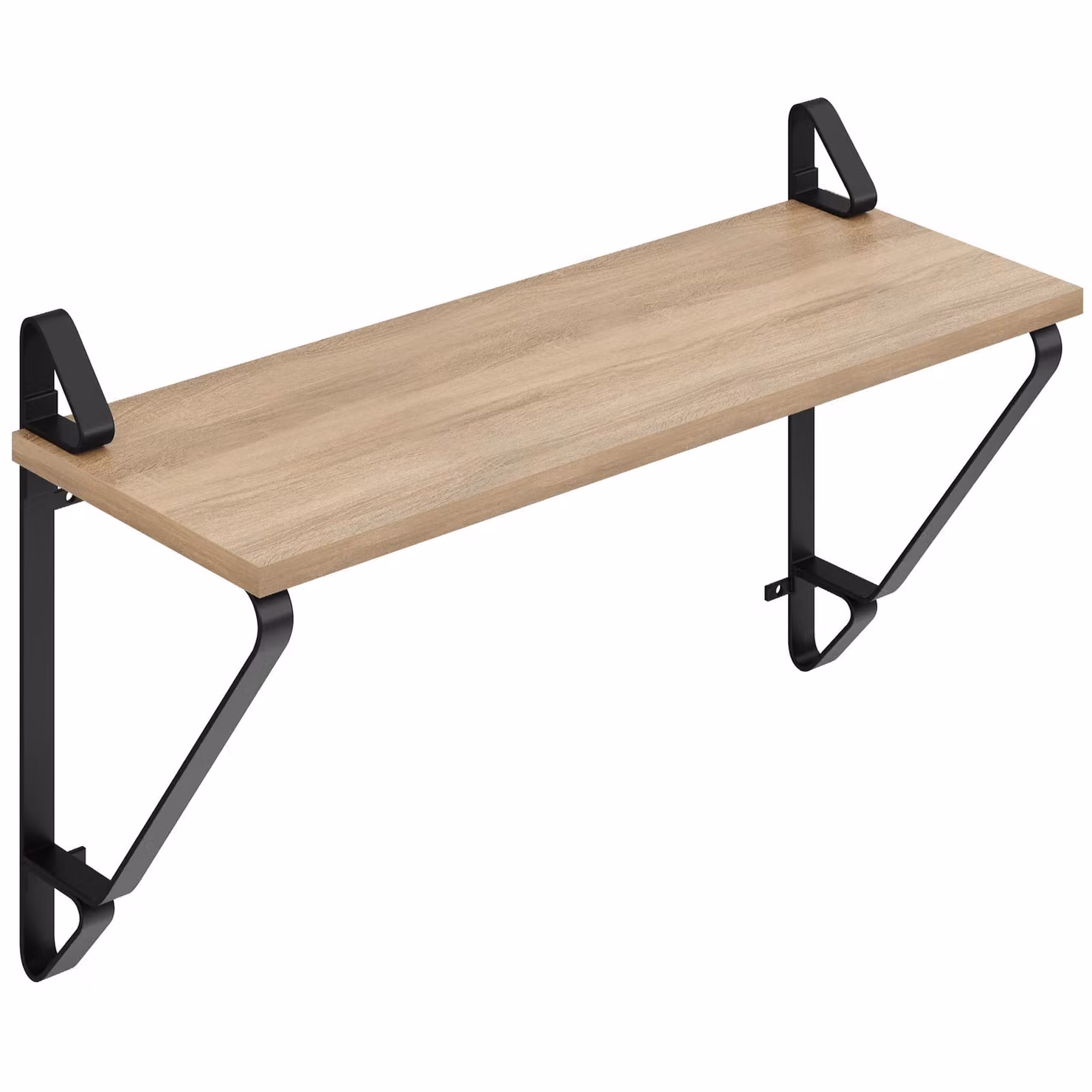 Set di 2 mensole sospese Irvine tectake in stile industriale, colore rovere e marrone, L/P/H: 60 x 20 x 33,5 cm