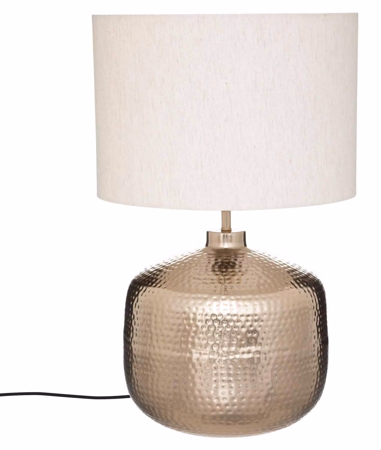 Lampada Kais con paralume beige, base in metallo, H 52 cm
