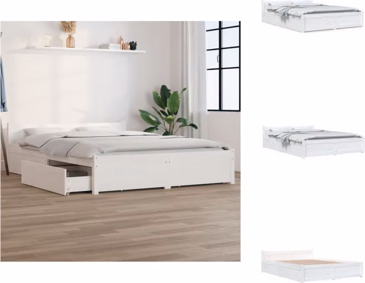 vidaXL Letto con cassetti bianco 150x200 cm - Letti e reti