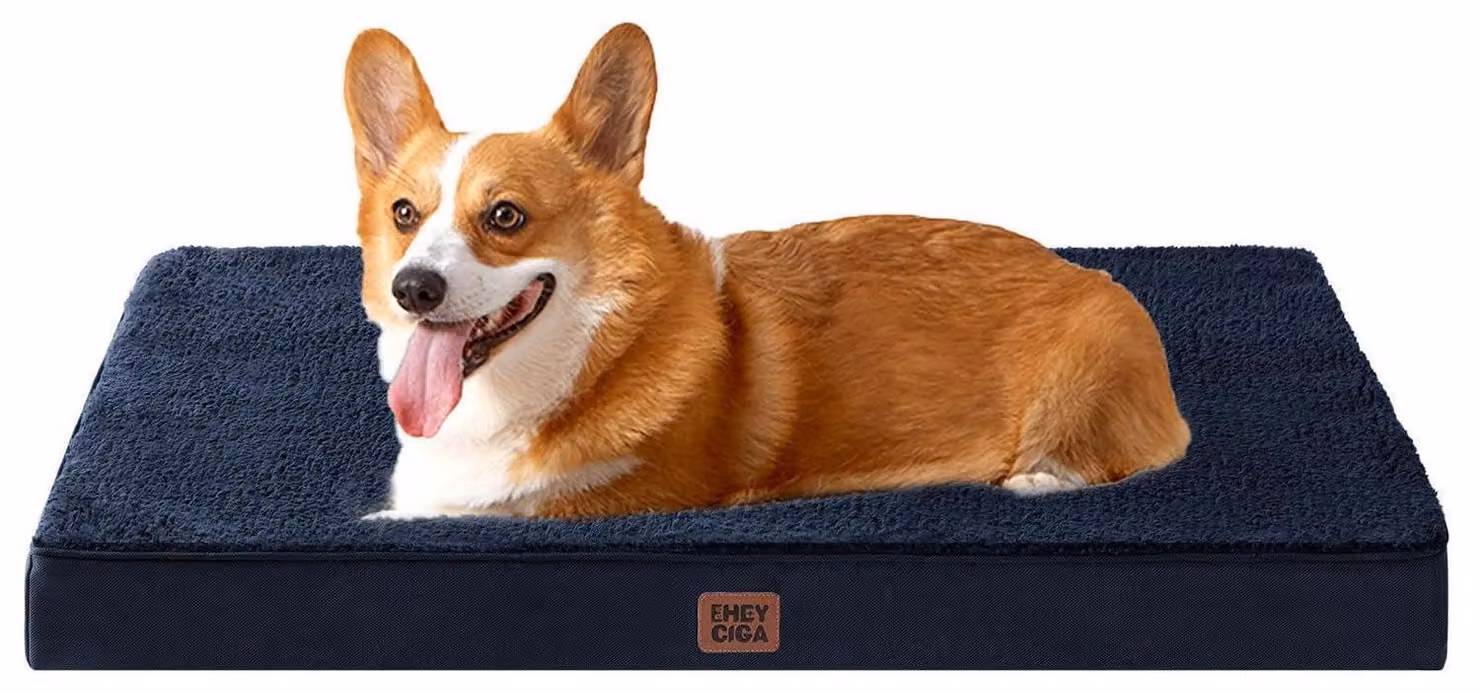 Cuccia ortopedica per cani, 89x58 cm, lavabile, colore blu navy, taglia L