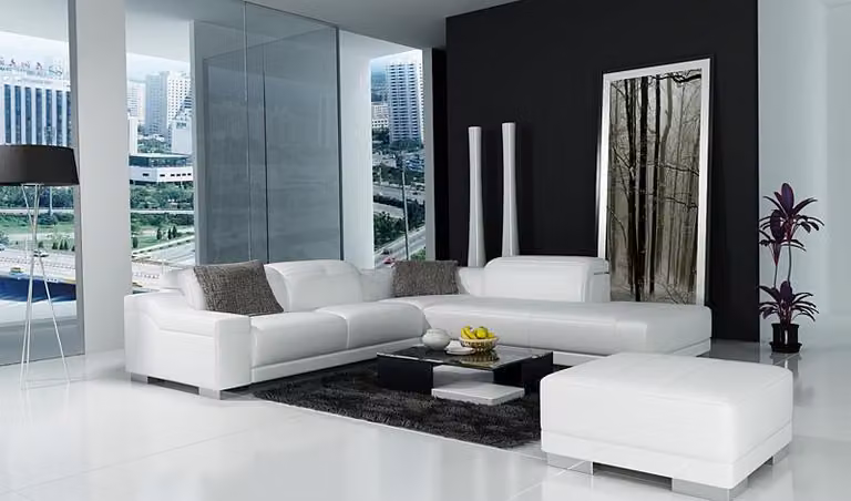 Designer Sofa Couch Ecksofa mit Hocker Polster Garnitur Wohnlandschaft L-Form