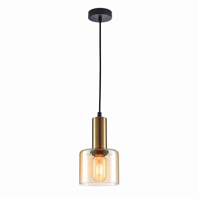 Italux Santia, lampada a sospensione moderna in ottone PND-65342-1-BRO+AMB