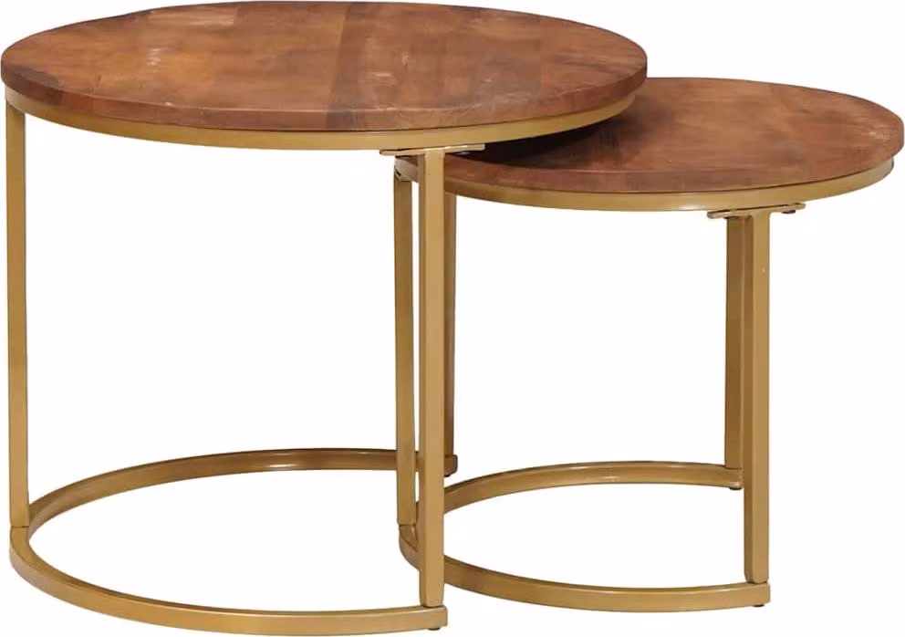 Tavoli da Caffè Nido 2 pcs Legno massello di mango e acciaio