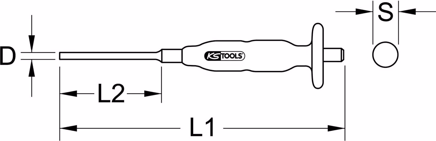 KS Tools Punzone per derivazioni, Ø 8 mm, cilindrico, 156.0235