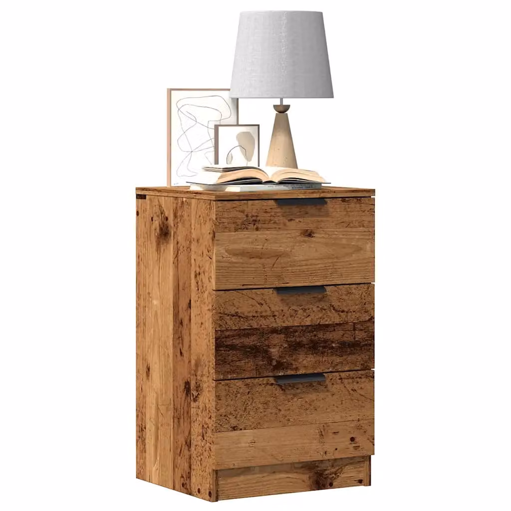Comodino sospeso vidaXL in legno e metallo, colore marrone, L: 40 cm, P: 36 cm, H: 65 cm