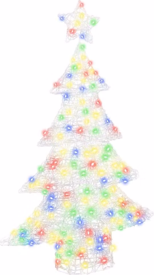 Albero di Natale con 100 LED Multicolore 120 cm Acrilico