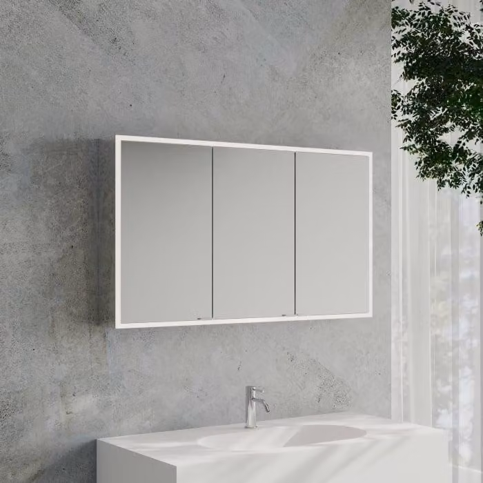 Specchio da bagno a parete Kronenbach Cube 2.0, 120 cm, con 3 ante