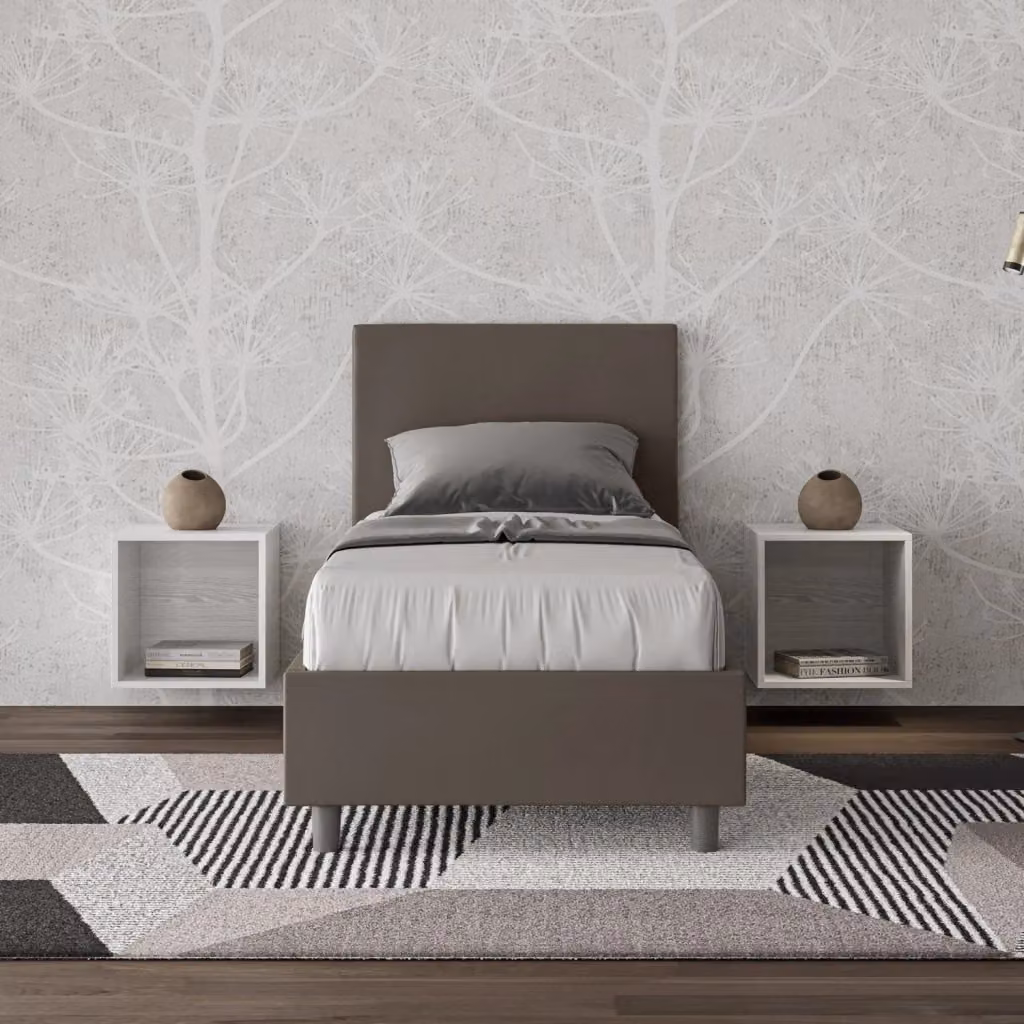 Letto Singolo con Contenitore e Rete a Alzare Giordanoshop Beige L 80 cm x P 210 cm x H 106 cm – 2