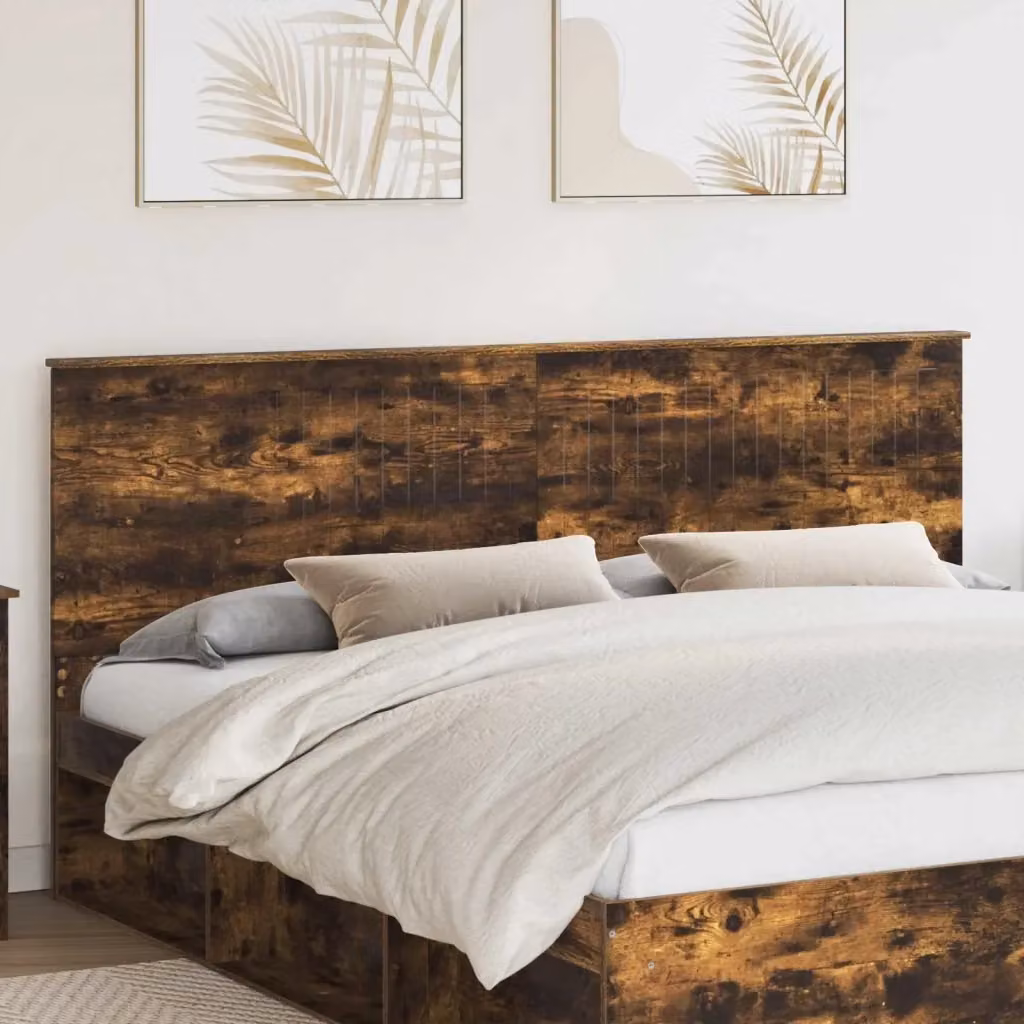Testiera moderna in legno multistrato color rovere fumè, larghezza: 200 cm – 2