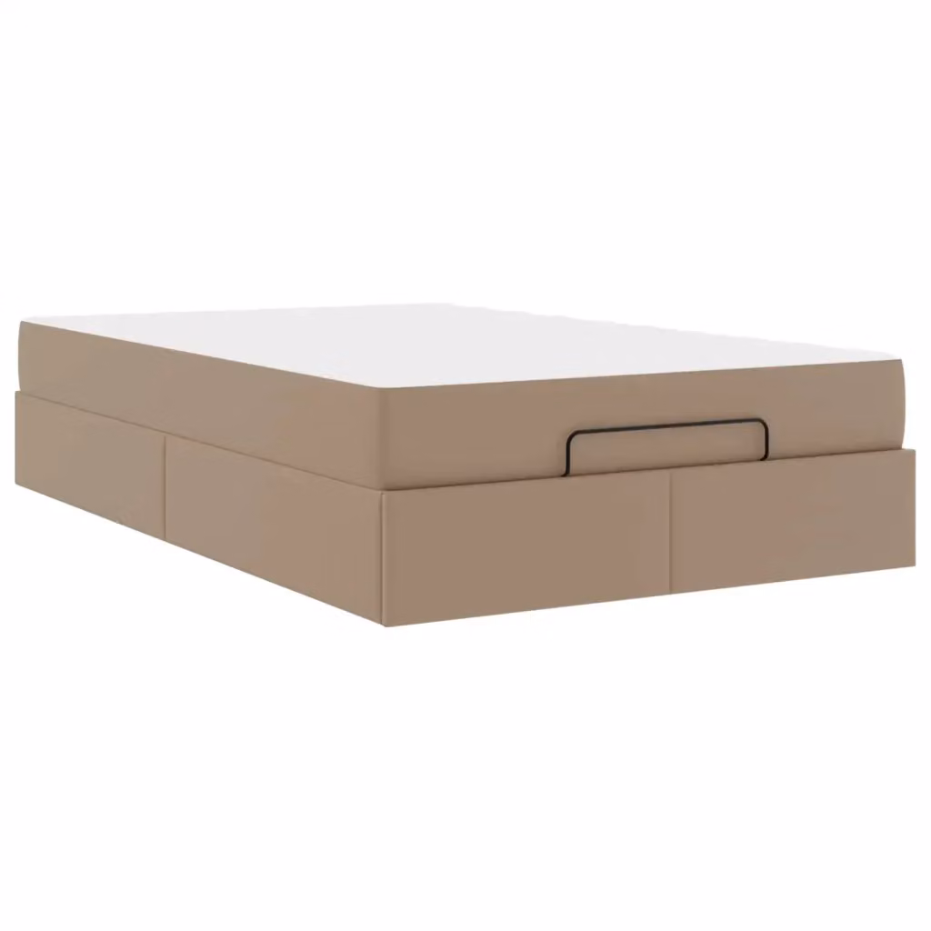 Set letto vidaXL con materasso in schiuma, struttura in ecopelle e legno, colore marrone e beige, L/P/H: 200 x 120 x 43,5 cm – 2