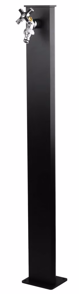 Fontana da Giardino Moderna GIORDANOSHOP in Metallo Nero Antracite con Rubinetto in Acciaio e Alluminio – 2