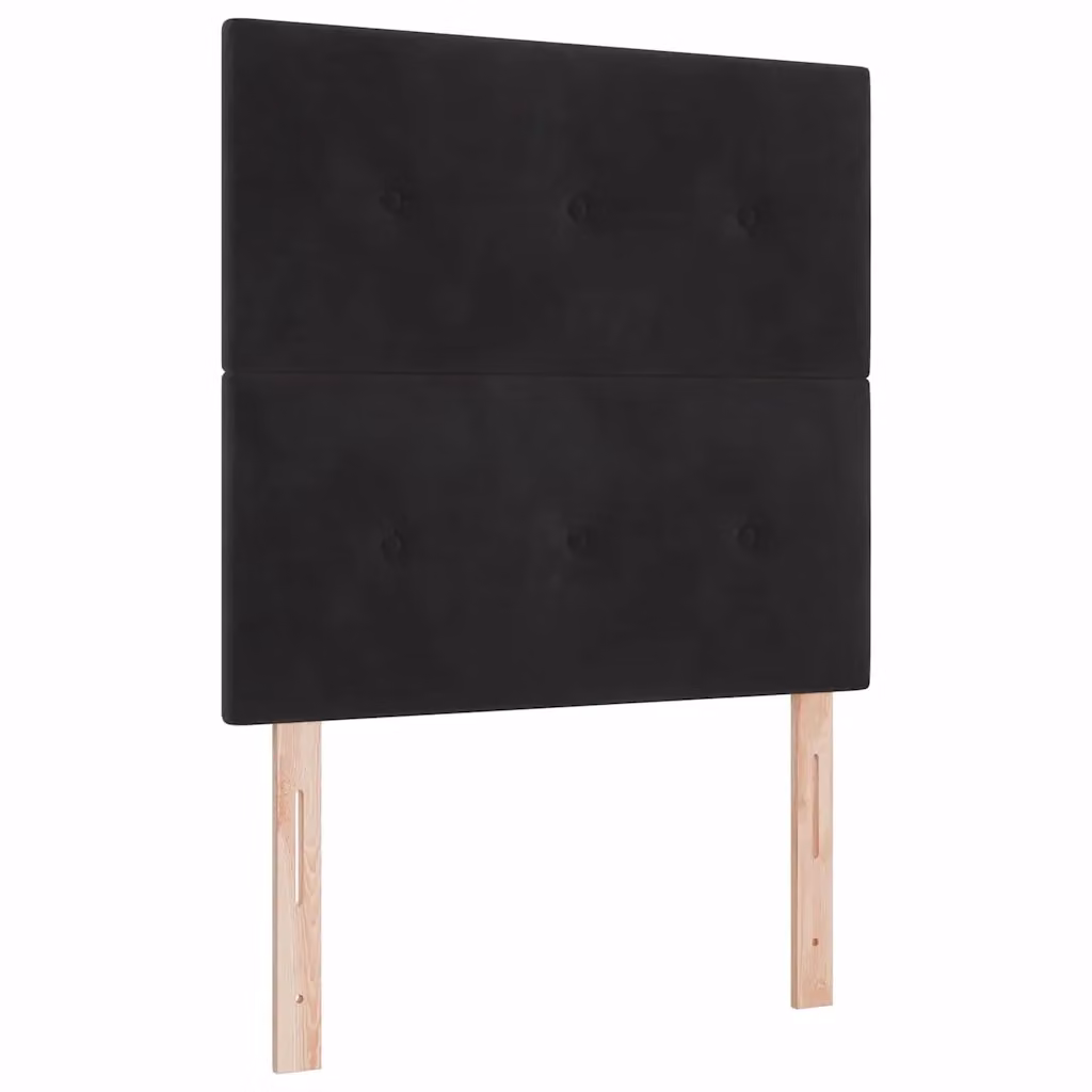 Letto a molle con illuminazione LED vidaXL in velluto nero, L 90 cm x P 190 cm – 2