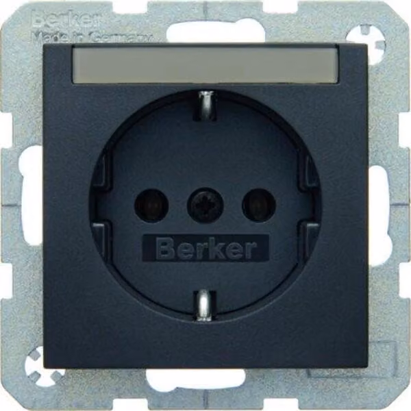 Berker 47501606 Presa SCHUKO con campo di etichettatura antracite, opaco Berker B.3/B.7