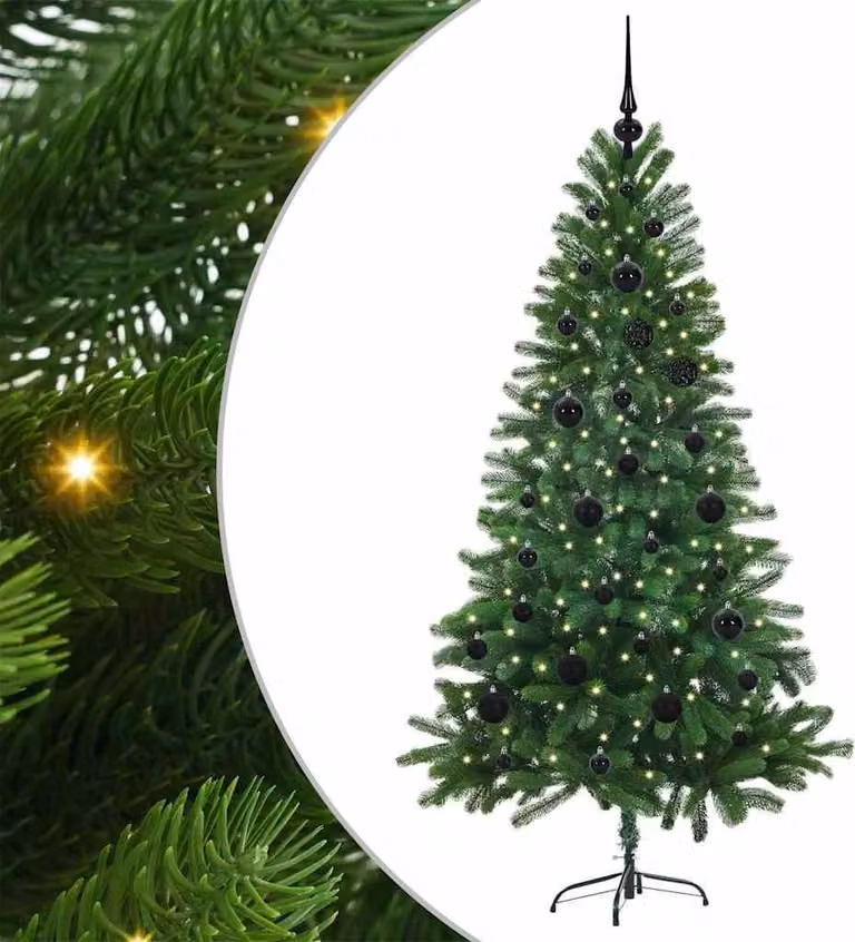Albero di Natale con 150 LED con supporto Verde 150 cm PE