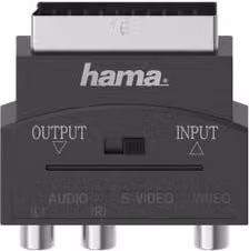 Adattatore video Hama da S-VHS a Scart con 3 RCA, colore nero