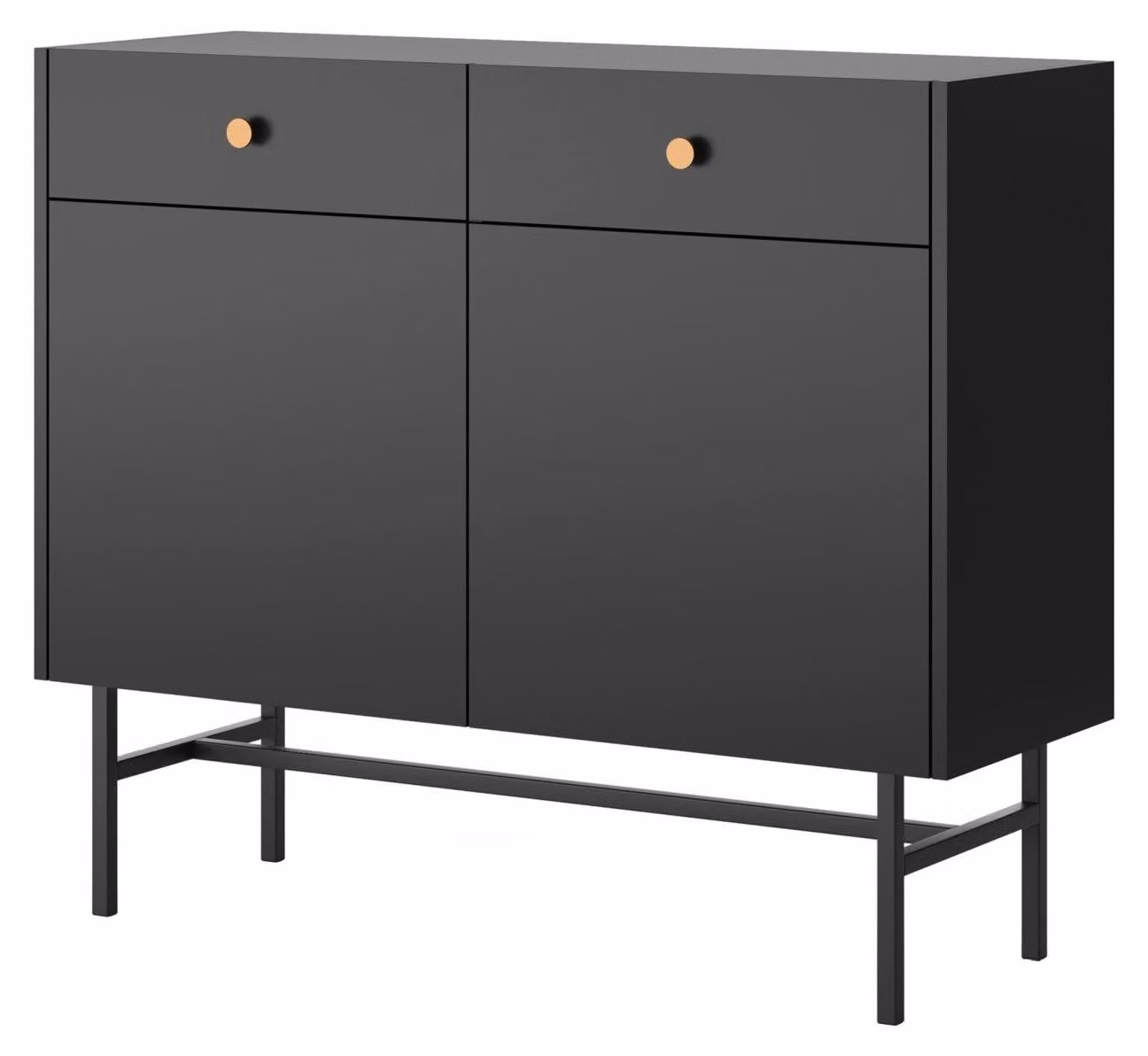 Selsey Divenos - Credenza a 2 ante, nera, 104 cm