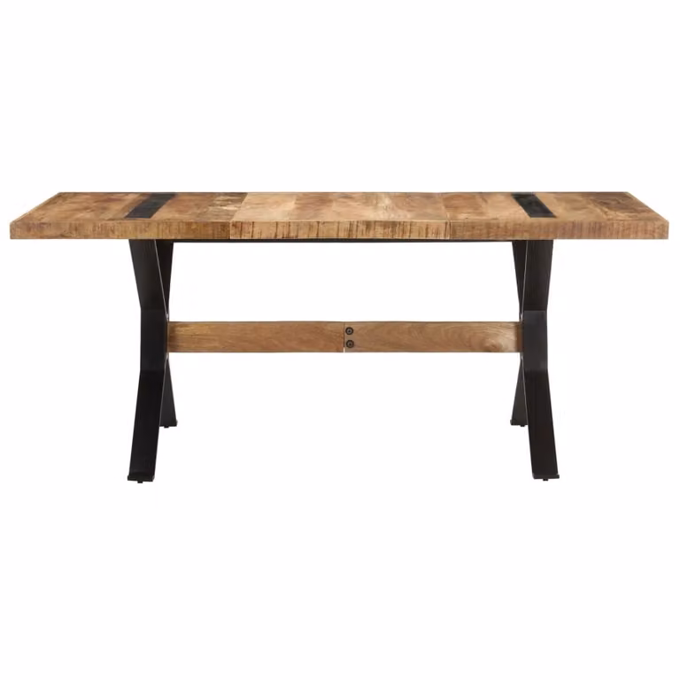 Tavolo da Pranzo 180x90x76 cm in Legno Massello di Mango Grezzo