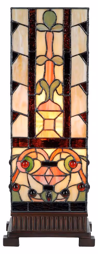 Lampada da tavolo Tiffany Clayre & Eef 18x18x45 cm in vetro beige