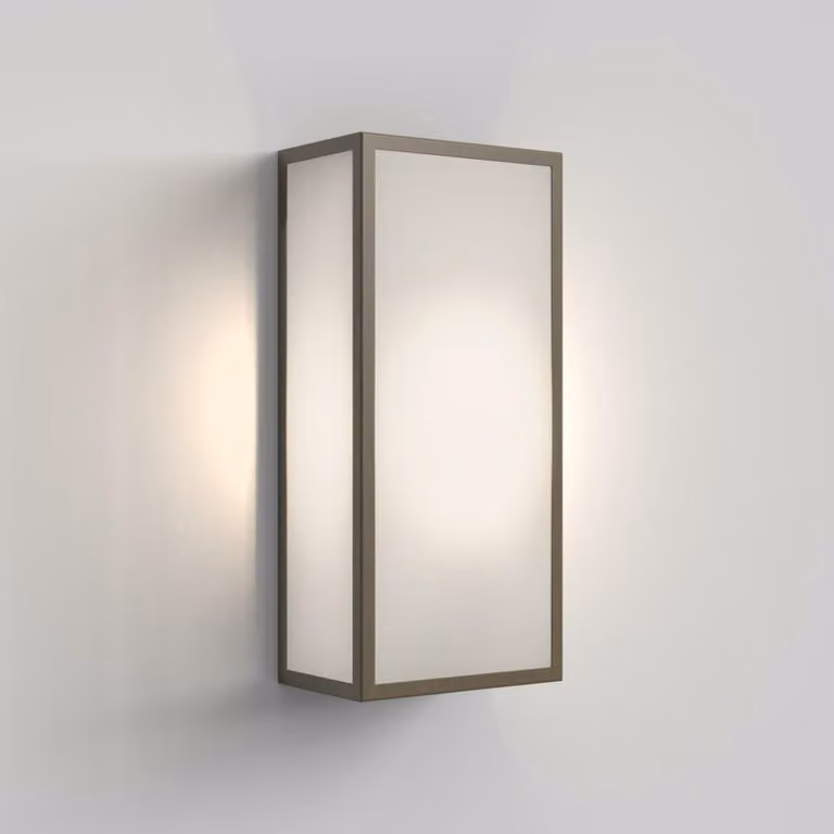 Astro Messina 160 Frosted - Lanterna a LED da parete per esterni bronzo smerigliato IP44, E27