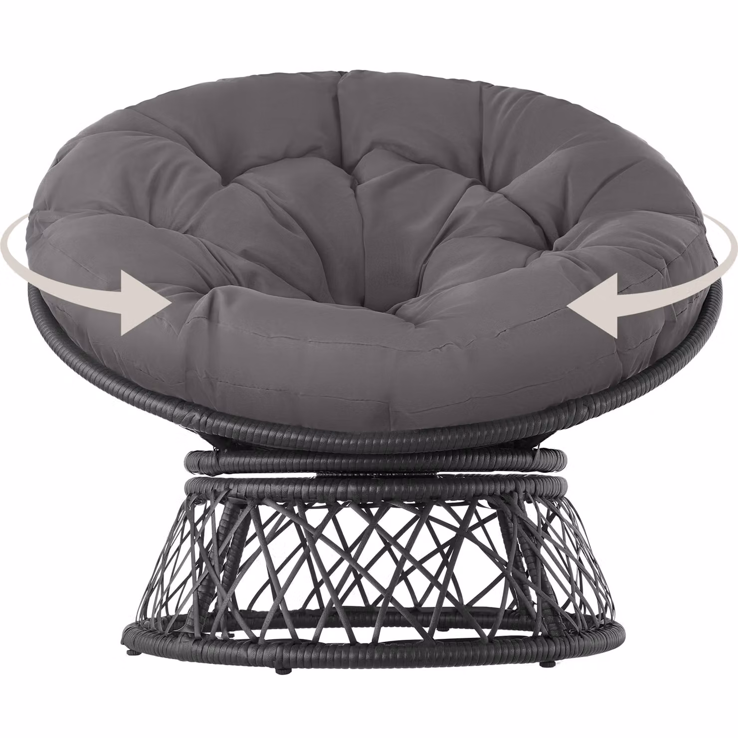 Poltrona girevole Gargano in rattan e metallo TecTake GmbH colore nero opaco – 2