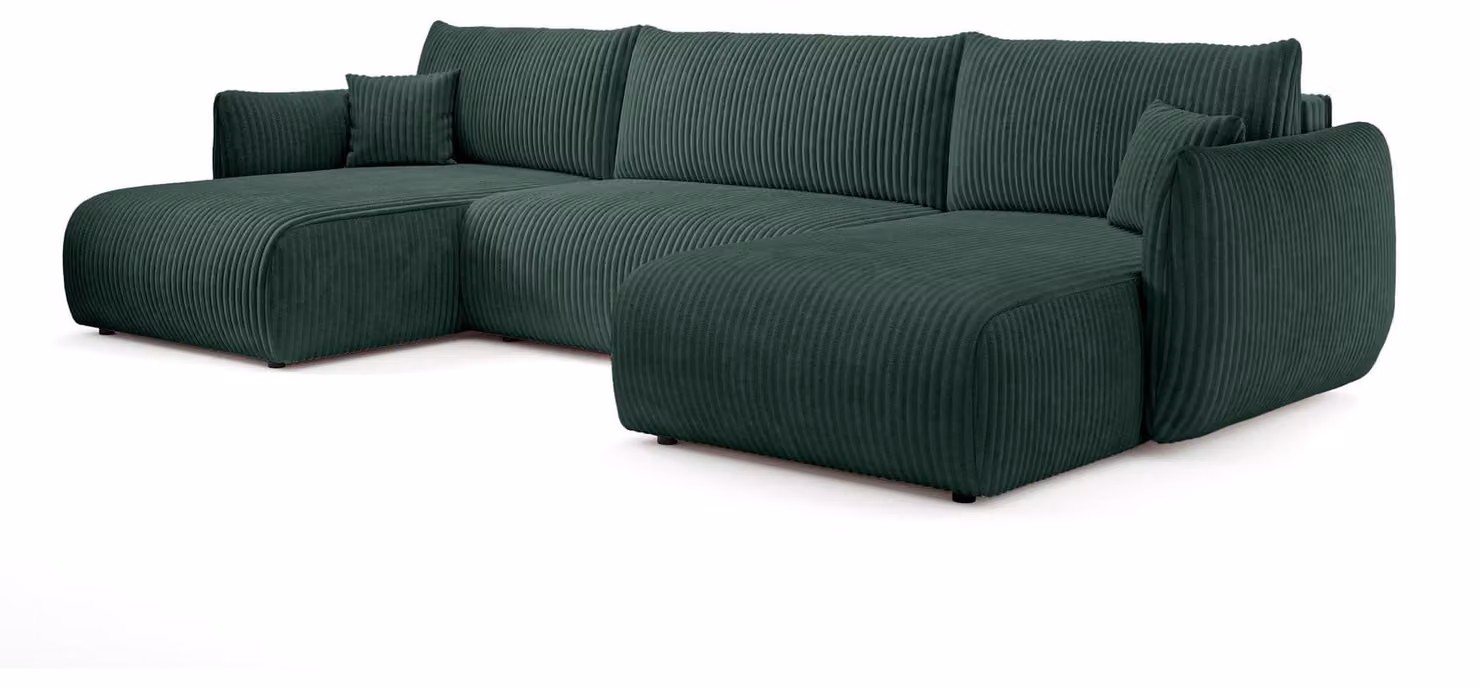 Divano a tre posti con funzione letto, modello Alloro, colore marrone chiaro (farnschatten)