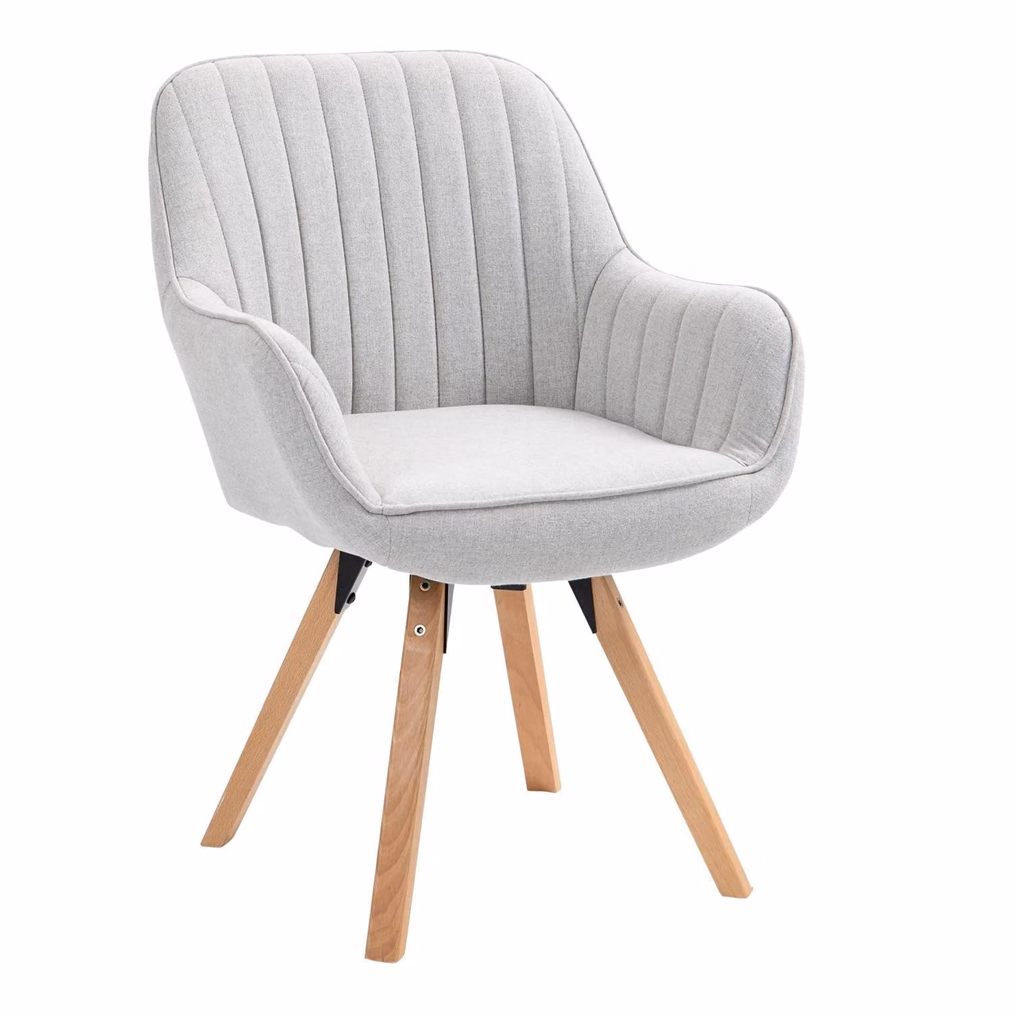 Meubles Cosy Comode sedie da pranzo in tessuto beige con rotazione a 360° - CARSON