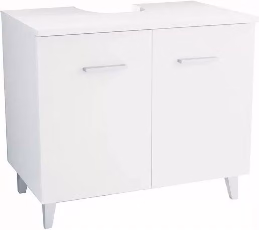 Mobiletto copricolonna serie Nure bianco lucido per bagno