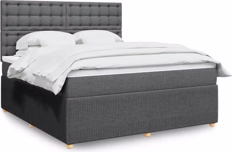 Maison Exclusive - Giroletto a Molle con Materasso Grigio Scuro 180x200 cm Tessuto