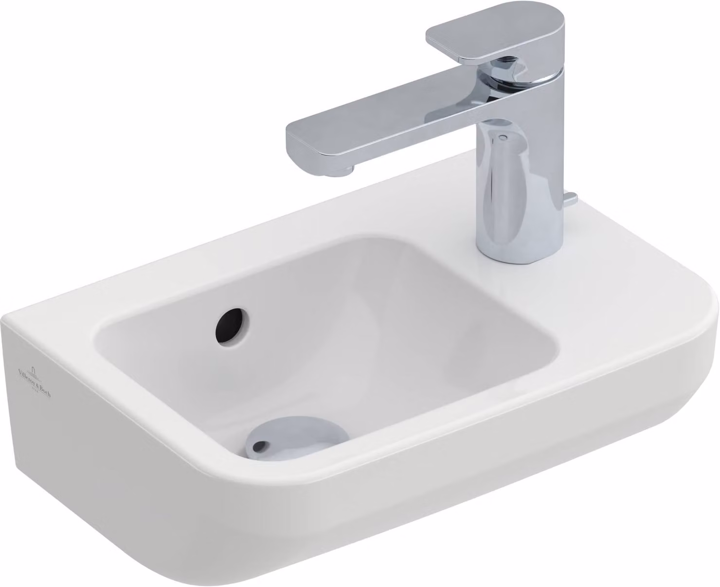 Villeroy & Boch Architectura lave-mains, rectangulaire, trou pour robinetterie à droite, avec trop-plein, 360x260mm, 437336R1, 437336R1