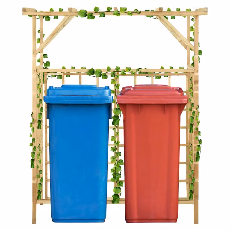 Pergolato da giardino vidaXL per bidoni doppi in legno di pino impregnato, marrone o verde, L/P/H: 168 x 140 x 80 cm