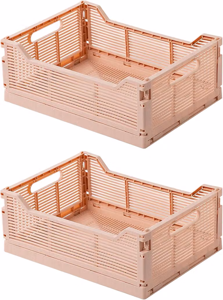 Contenitori impilabili, dimensioni 40x30x15 cm, confezione da 2, in plastica, per uso domestico