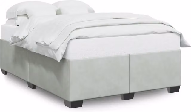 Letto matrimoniale | Letto per adulti | Giroletto senza Materasso Grigio Chiaro 140x200 cm Velluto
