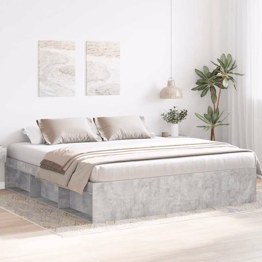 vidaXL Giroletto Moderno Grigio con Compartimenti Laterali L/P: 200 x 200 cm