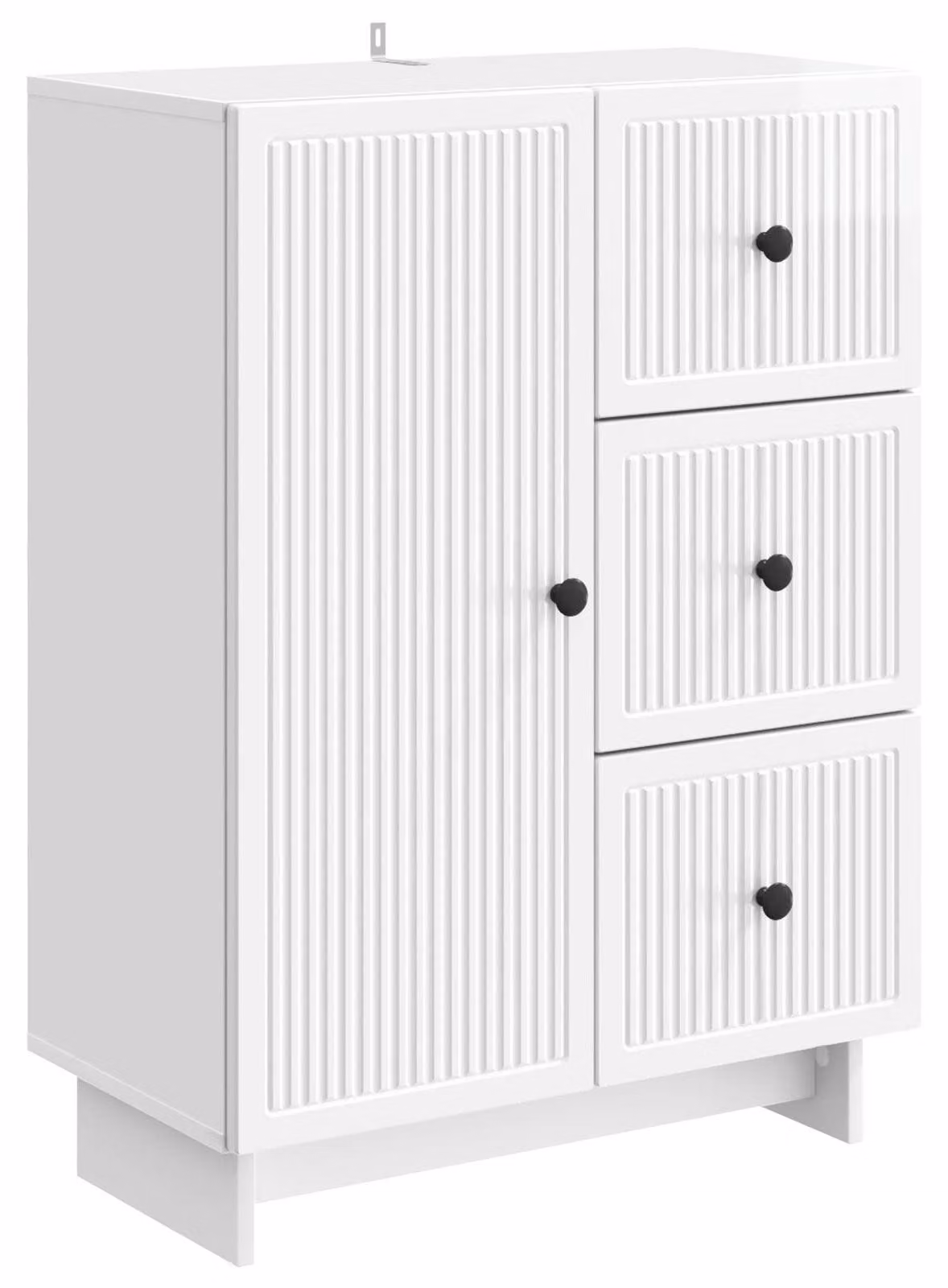 Credenza Bianco Lucido 66 x 34,5 x 90 cm Legno ingegnerizzato