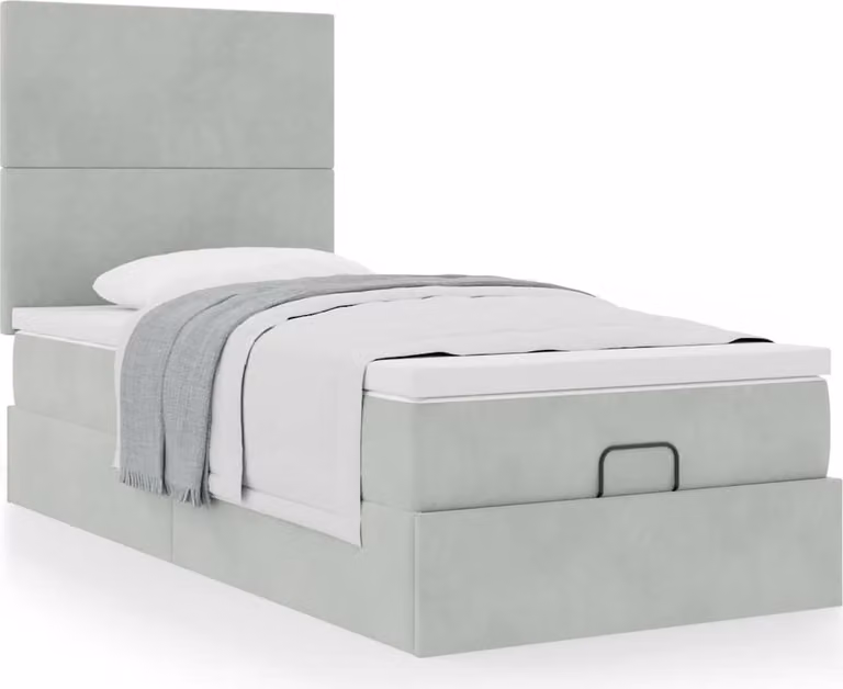 Struttura Letto Pouf con Materassi 90x190 cm in Velluto