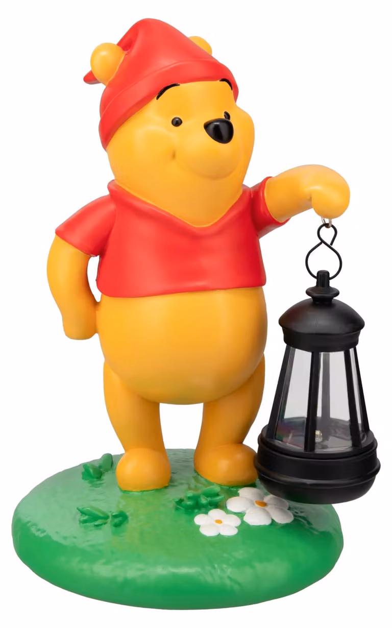 Lampada solare per giardino a forma di Winnie Pooh, con sensore di luminosità, tecnologia LED, autonomia di 8 ore