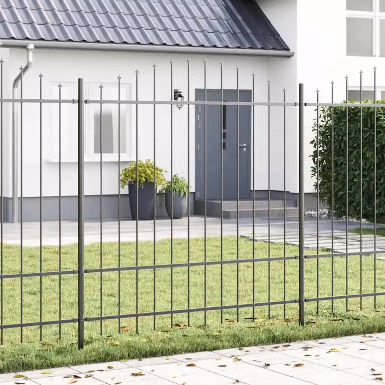 Recinzione per giardino vidaXL WOERDEN in acciaio verniciato a polvere, Grigio, L: 170 cm, H: 215 cm