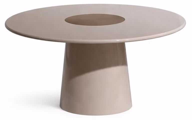 Tavolino rotondo color beige, moderno tavolino da salotto, tavolino in legno, mobili da salotto