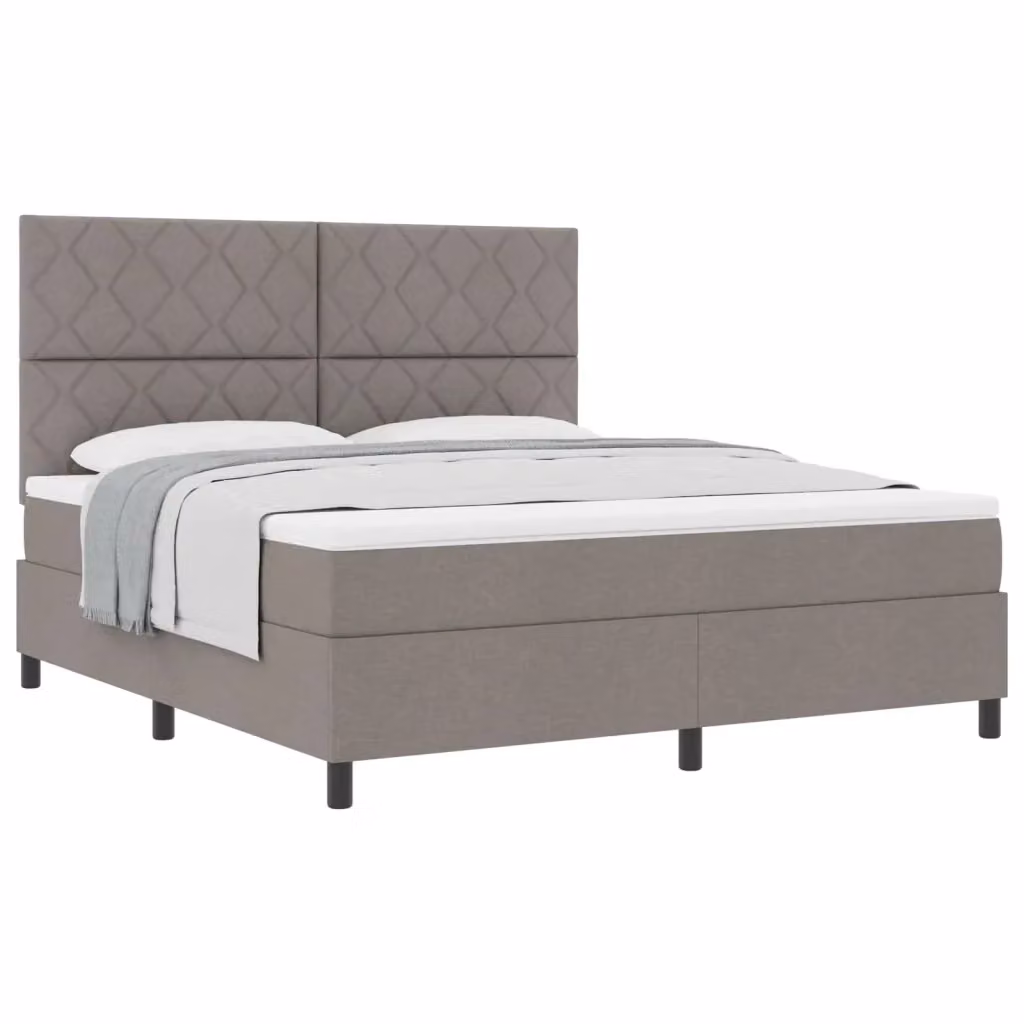 Letto a molle con testiera Talpa vidaXL in tessuto beige o grigio L/P: 180 x 200 cm – 2