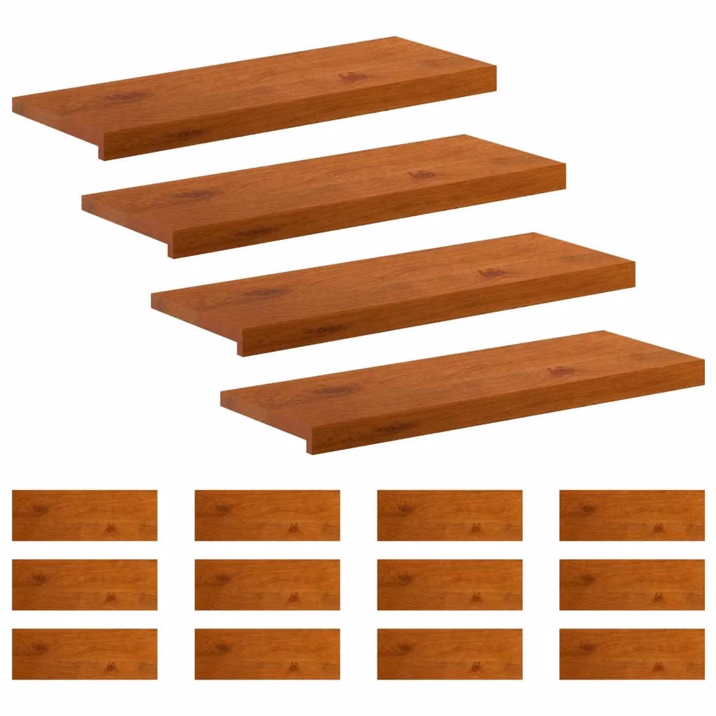 Set di 16 gradini per scale in legno effetto rovere marrone vidaXL, L 80 x P 25 x H 2 cm – 2