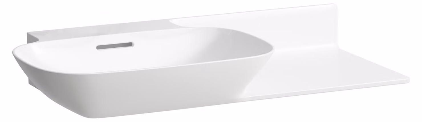 LAUFEN INO lavabo, sans trou pour robinetterie, avec trop-plein, tablette céramique à droite, 900x450mm, H8133020001091, H8133020001091